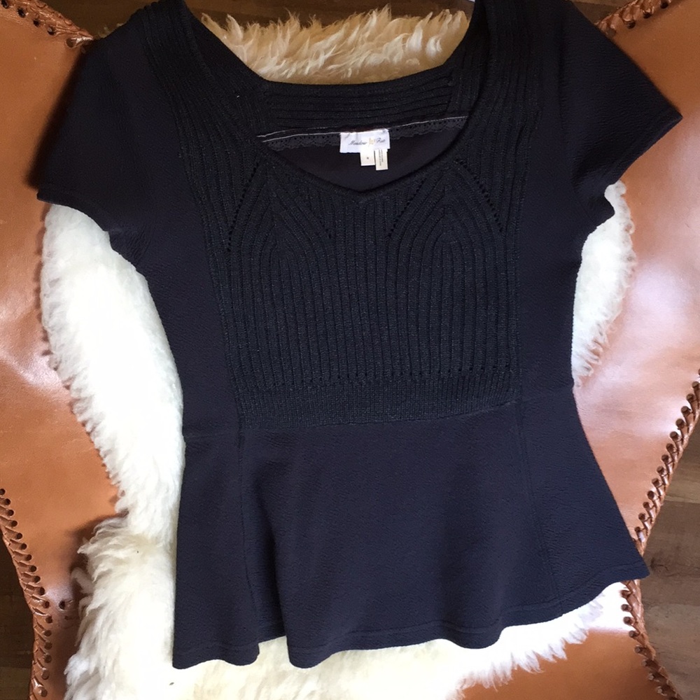 Anthropologie grey peplum top